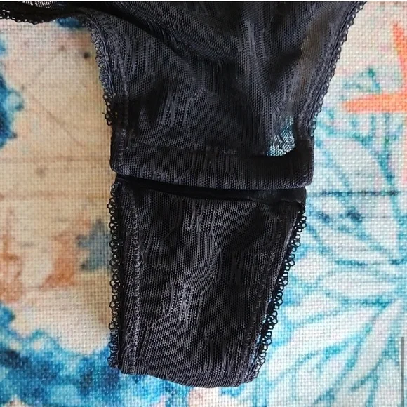 I.N.C. Intimates Size XL Black Sheer Lace and Mesh Bodysuit - Picture 11 of 15